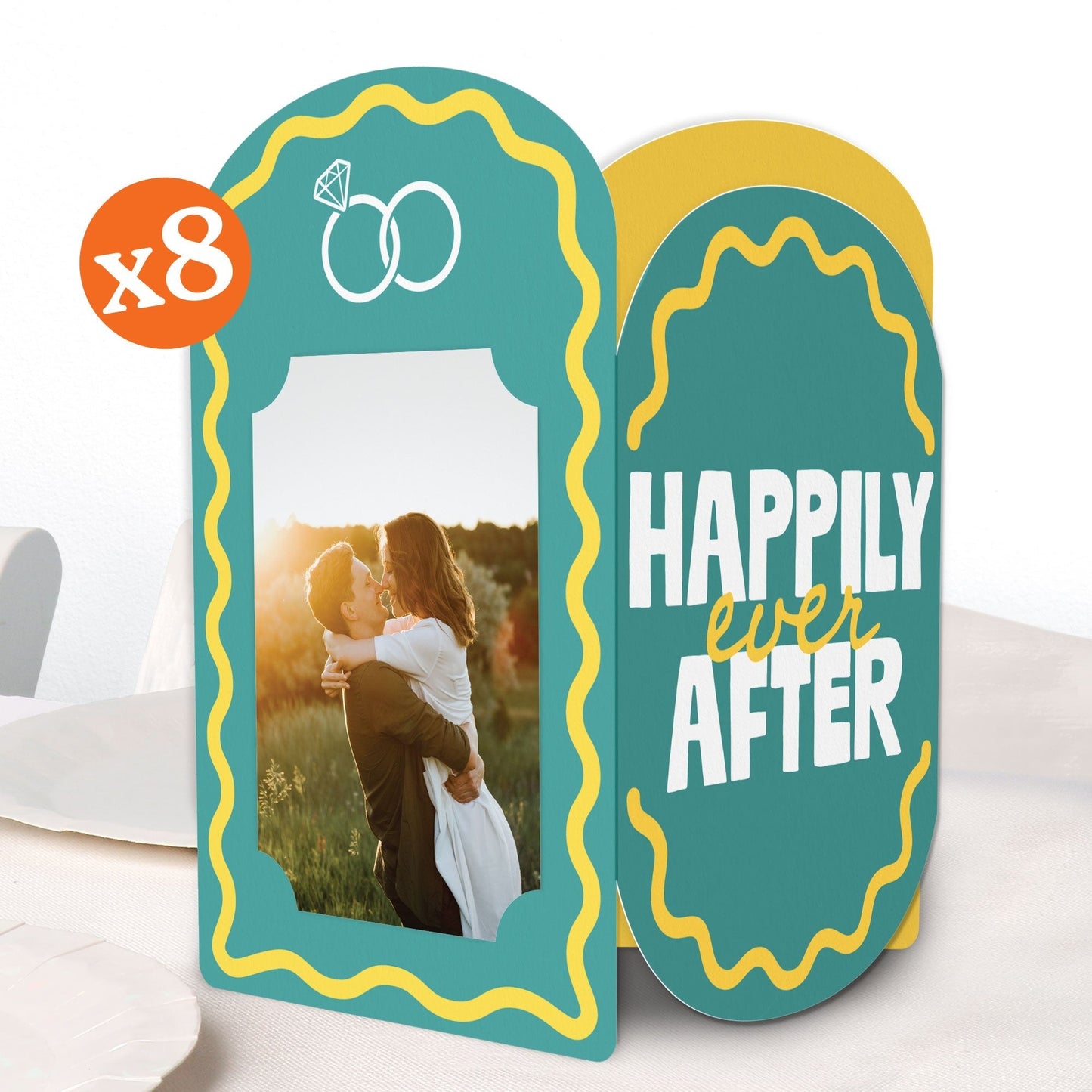 Wavy Bridal Photo Centerpieces - 8 Ct