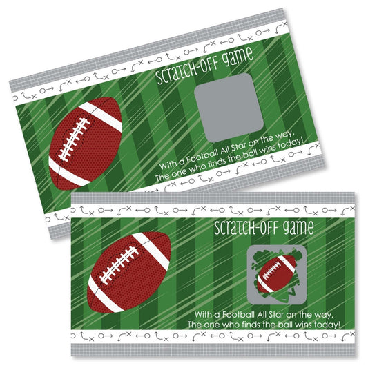 End Zone - Football - Baby Shower or Birthday Party Game Scratch Off Cards - 22 Count