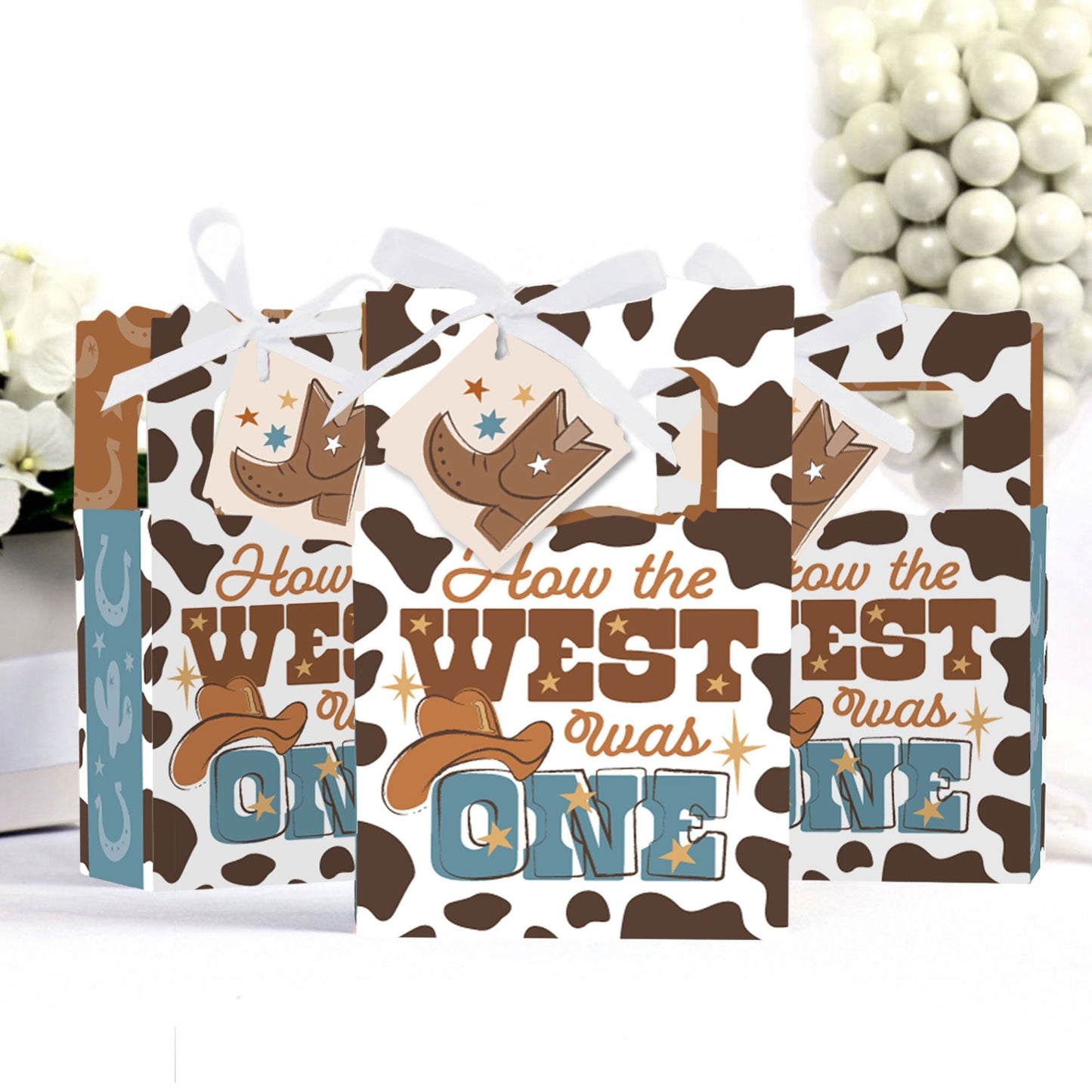 My First Rodeo - Little Cowboy 1st Birthday Party Favor Boxes - Set of 12