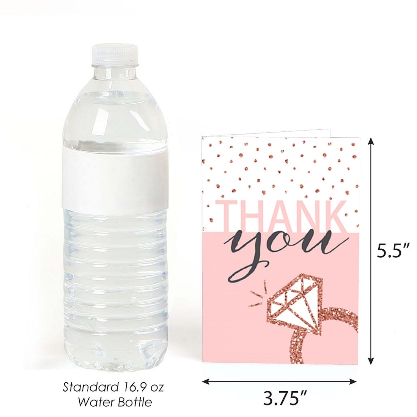 Bride Squad - Rose Gold Bridal Shower or Bachelorette Party Thank You Cards - 8 ct
