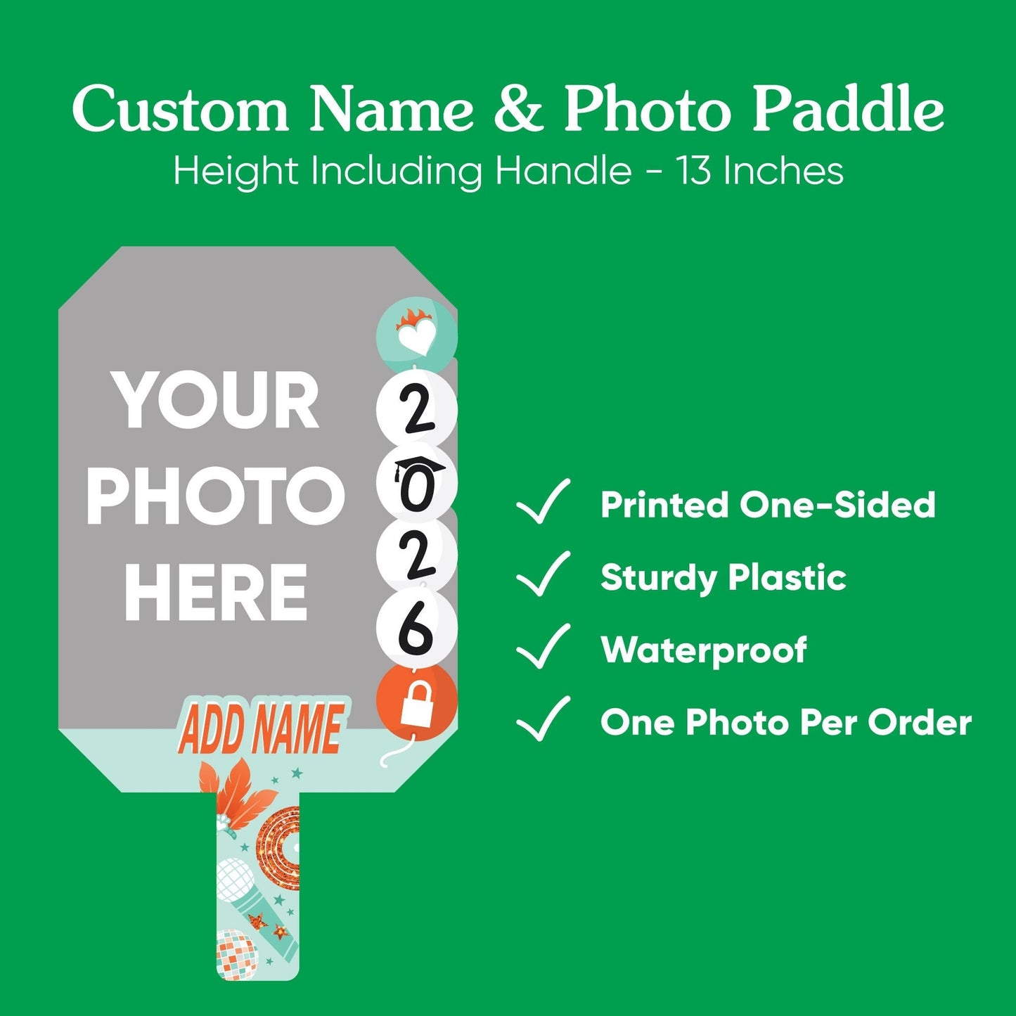 Custom The Life of a Graduate Photo Paddle 1, 3, 6, or 12 Ct