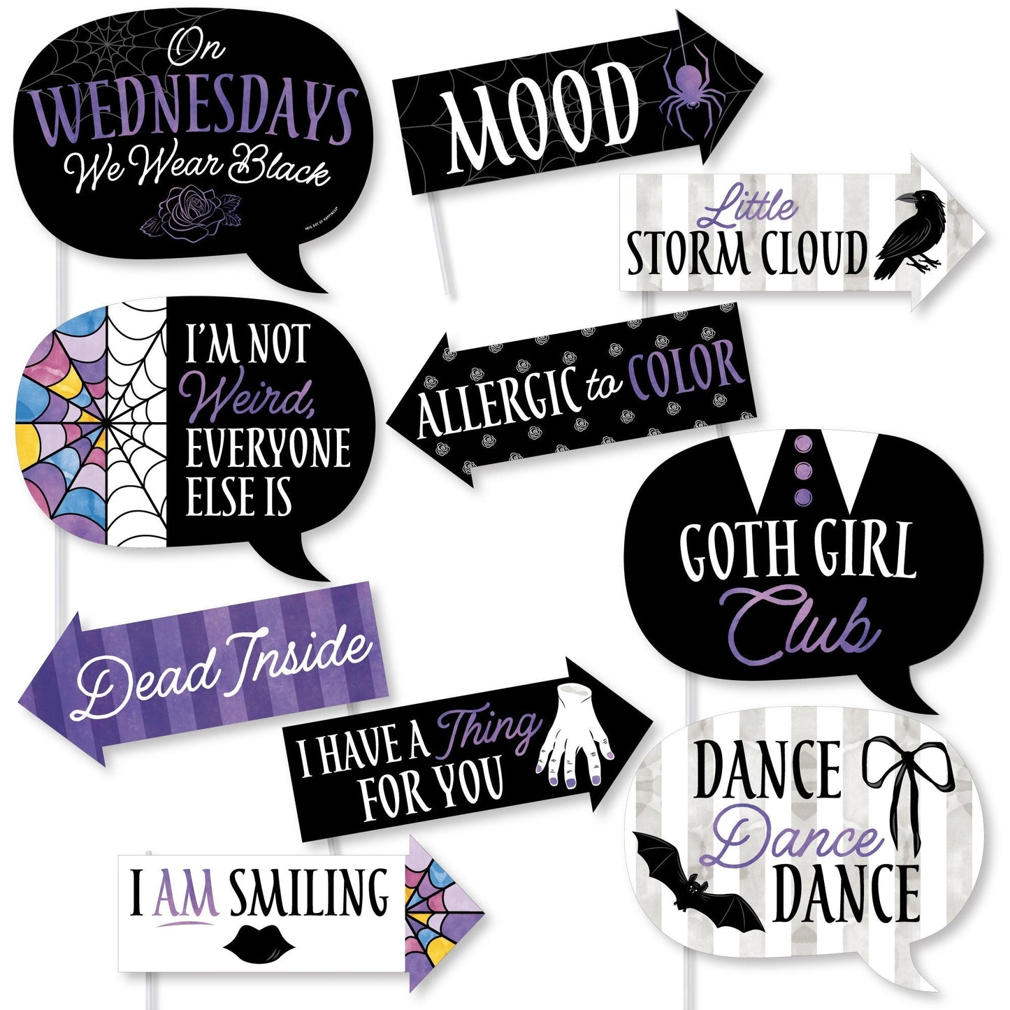 Goth Girl Photo Props - 10 Ct