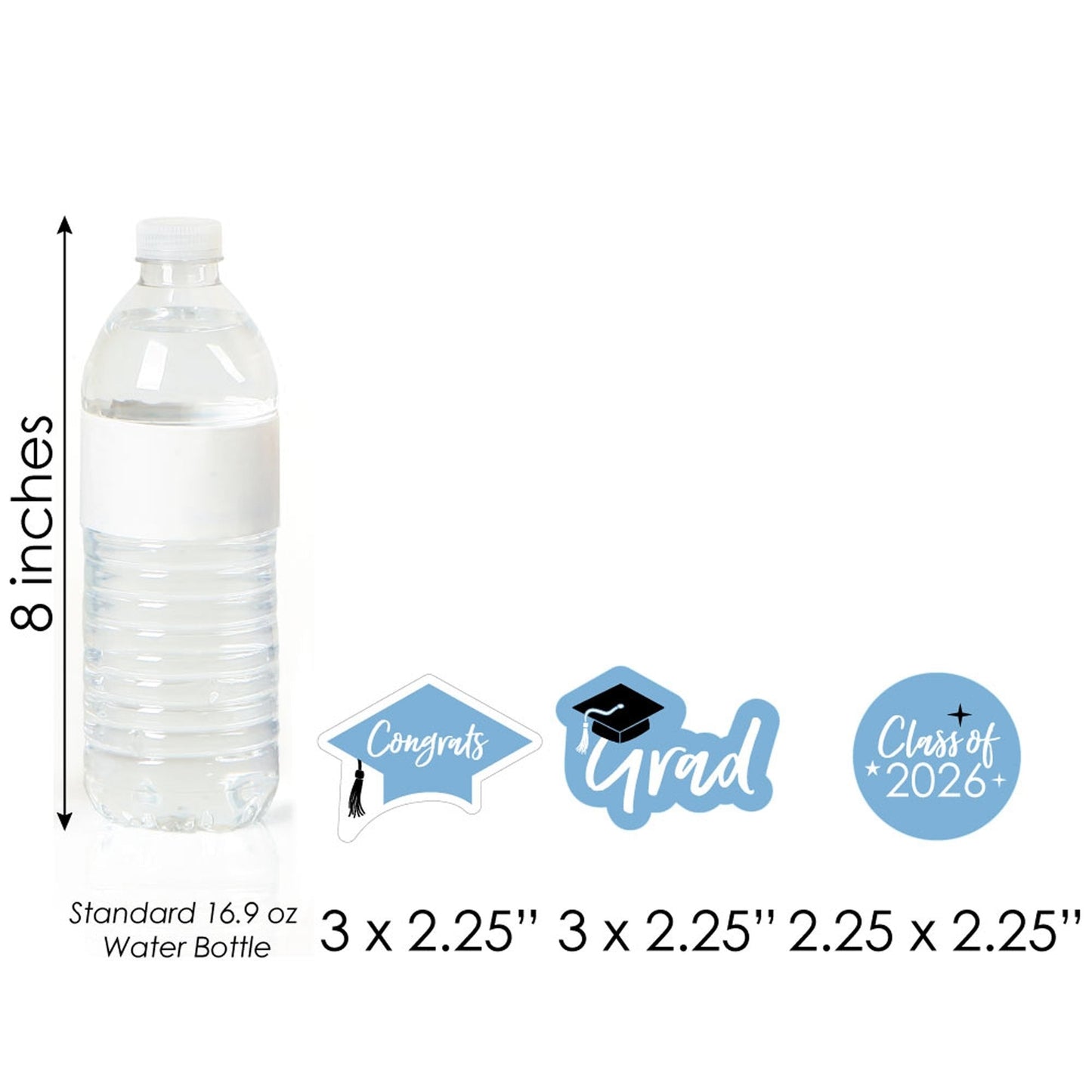 Light Blue Grad - Best is Yet to Come - Dessert Cupcake Toppers - Light Blue 2026 Graduation Party Clear Treat Picks - Set of 24