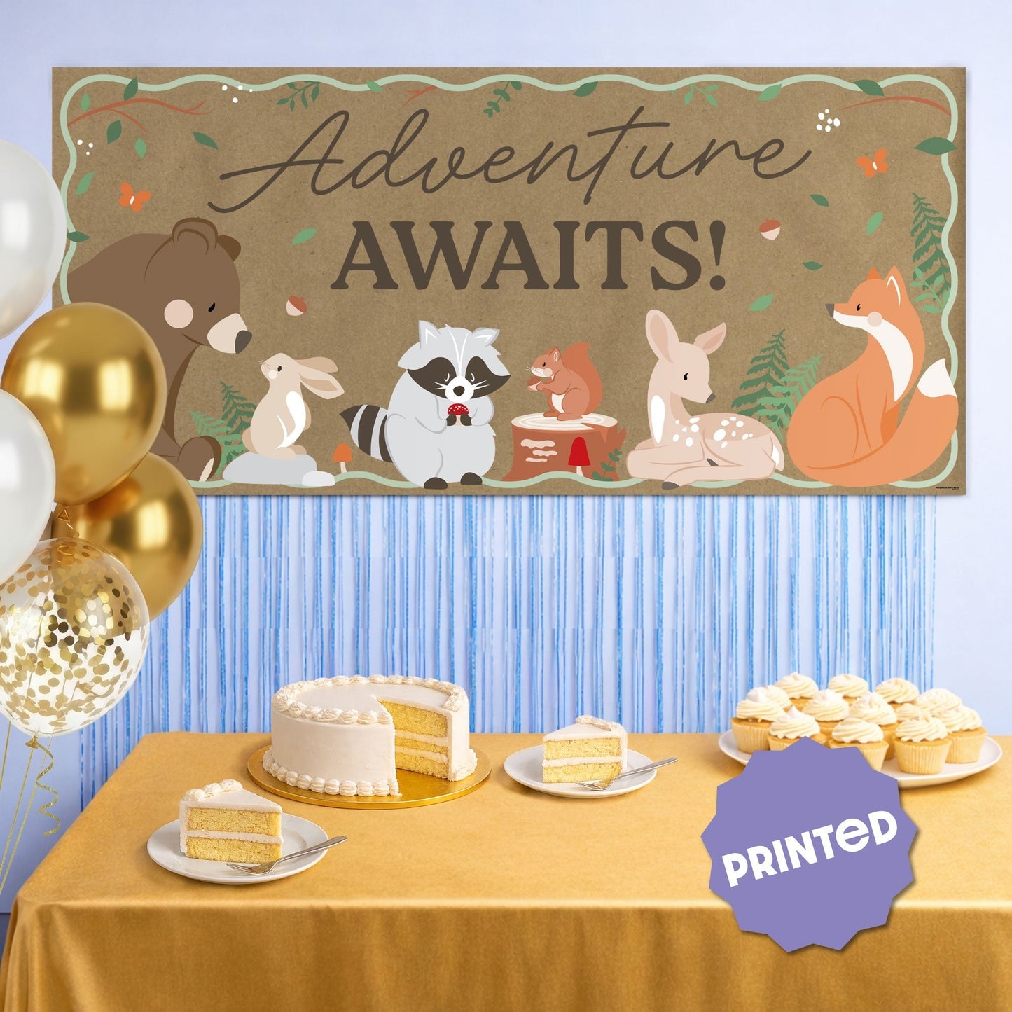 Woodland Animals Kraft Banner