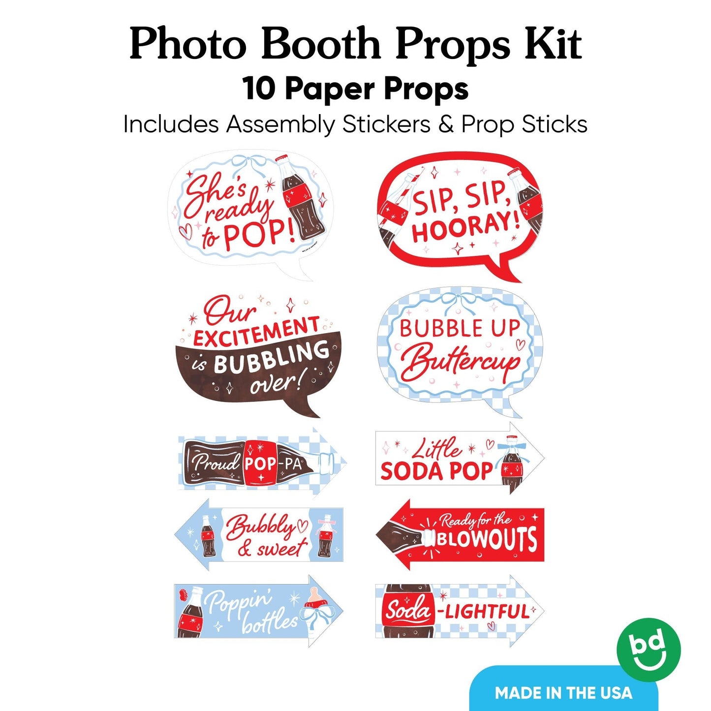 She's Ready to Pop Funny Photo Props - 10 Ct