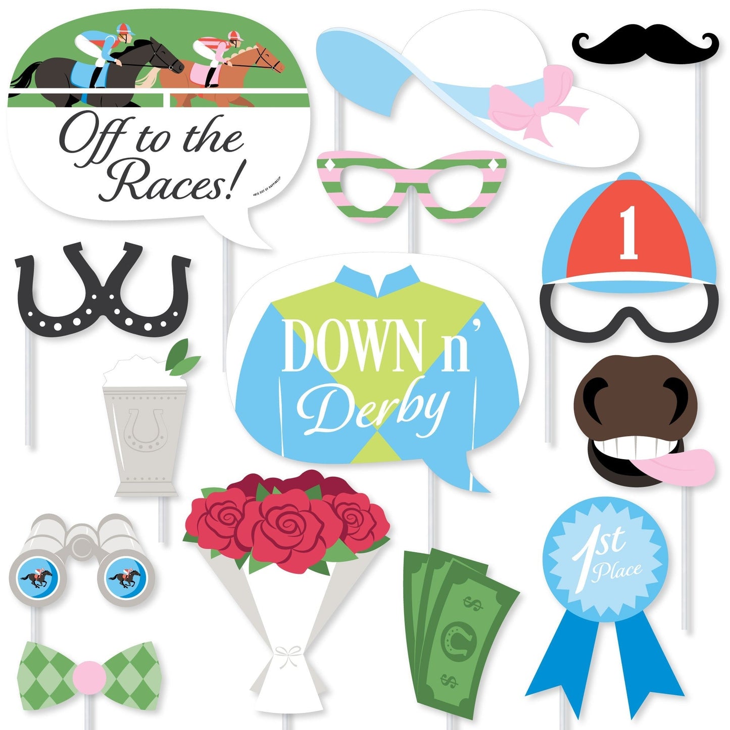 Derby Horse Race Photo Props - 20 Ct