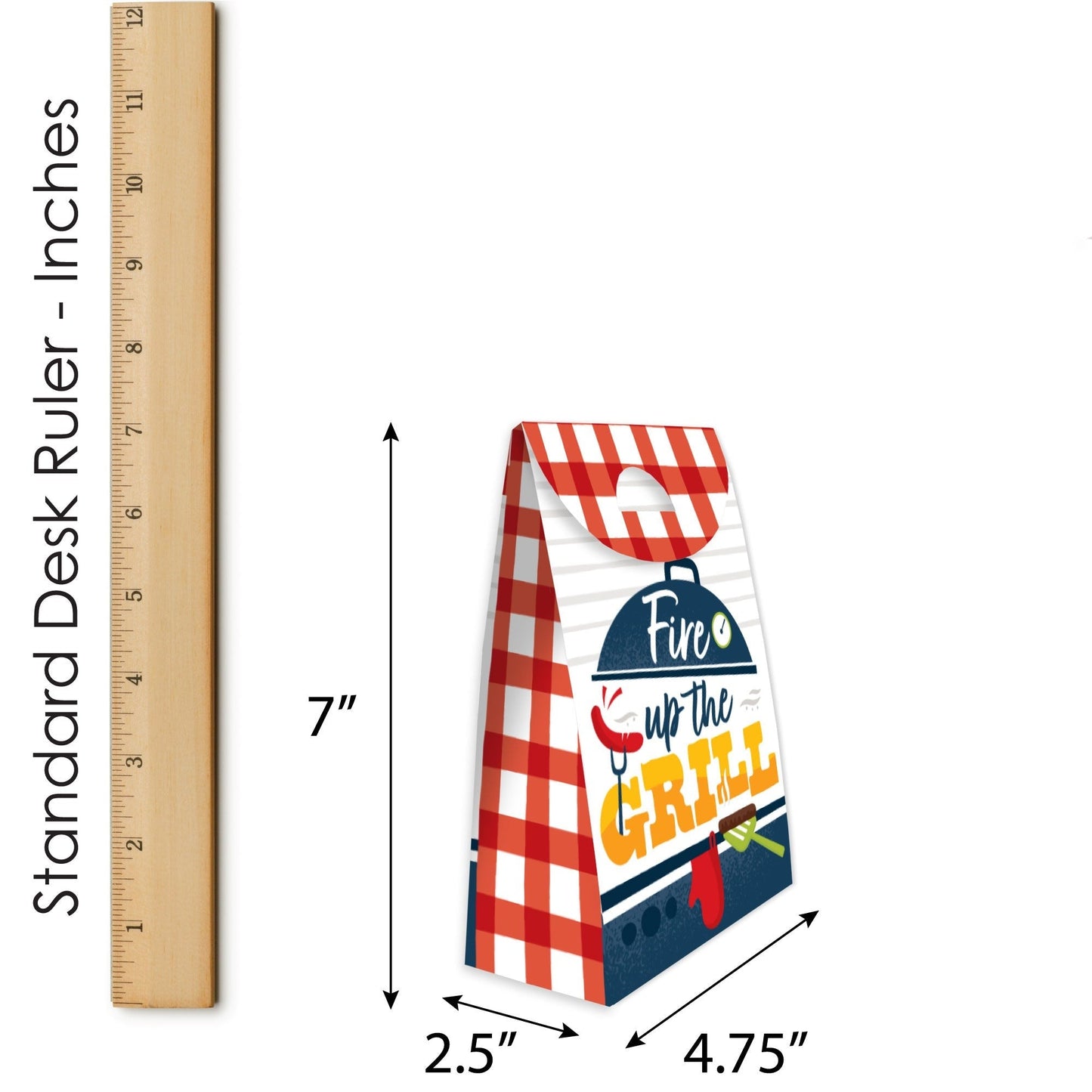 Fire Up the Grill - Summer BBQ Picnic Gift Favor Bags - Party Goodie Boxes - Set of 12