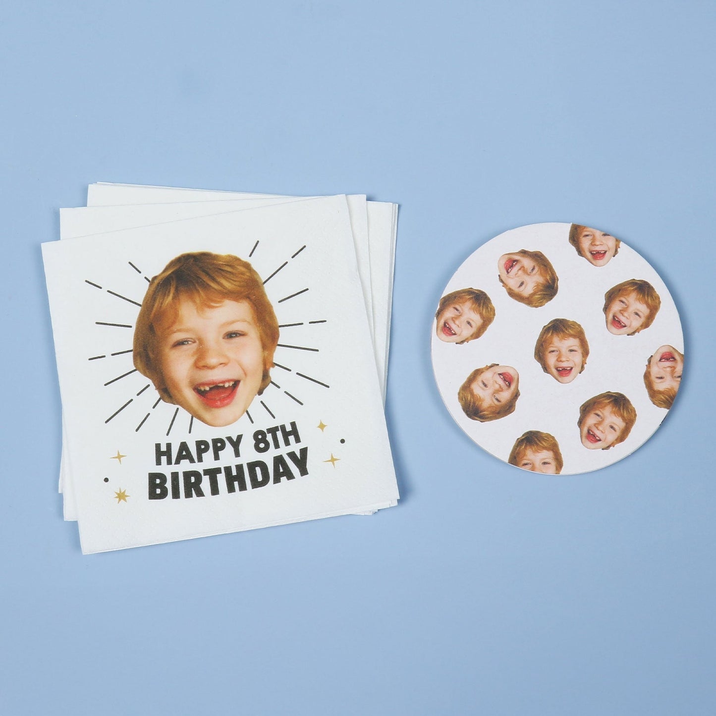 Custom Face Napkins - Happy Birthday