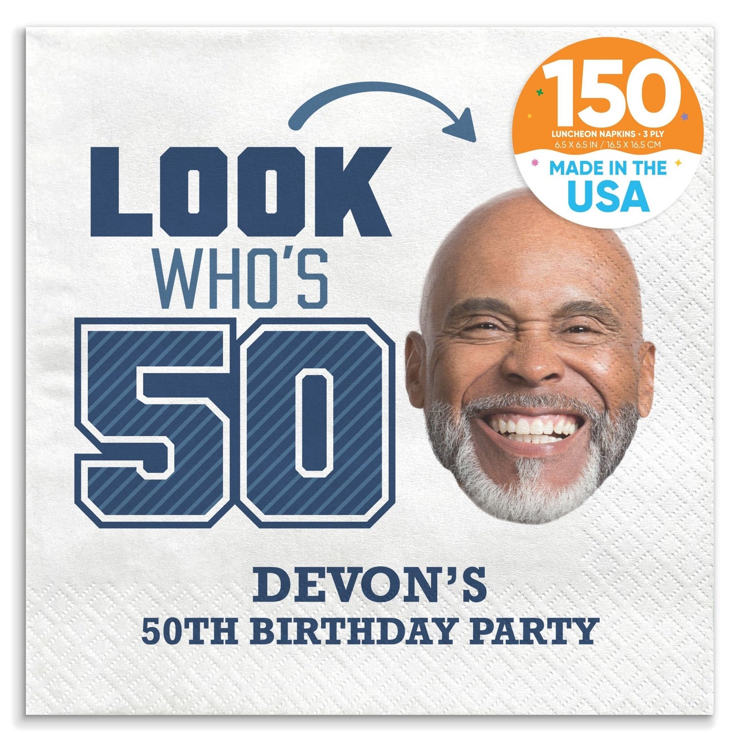 Custom Face Napkins - Look Who's 50 Birthday