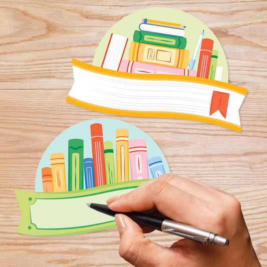 School Books Classroom Name Tags - 32 Ct