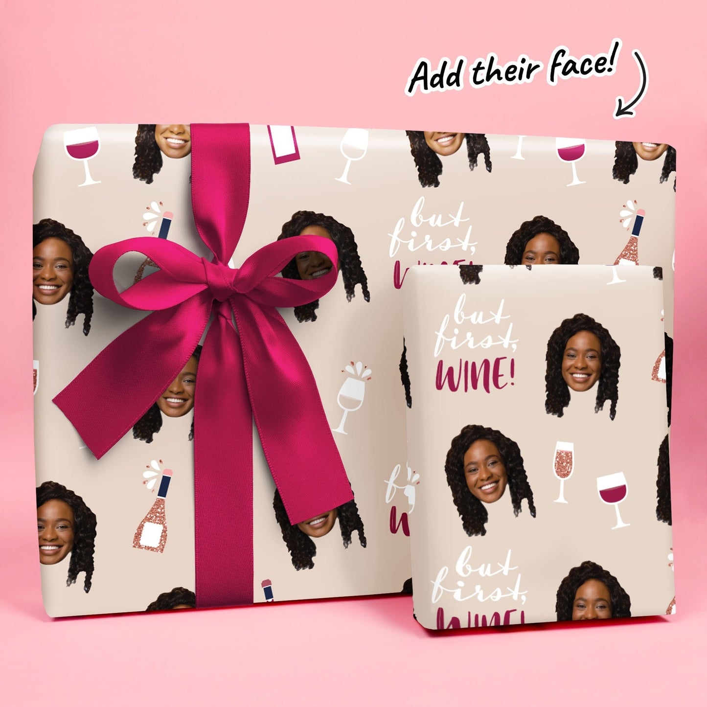 Custom Face Wrapping Paper - Wine