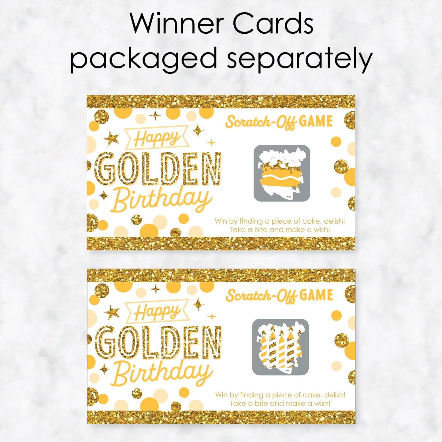 Golden Birthday - Happy Birthday Party Game Scratch Off Cards - 22 Count