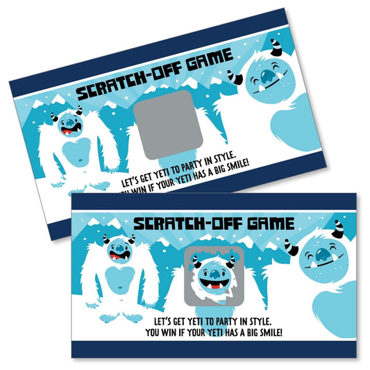 Yeti to Party - Abominable Snowman Party or Birthday Party Game Scratch Off Dare Cards - 22 Count
