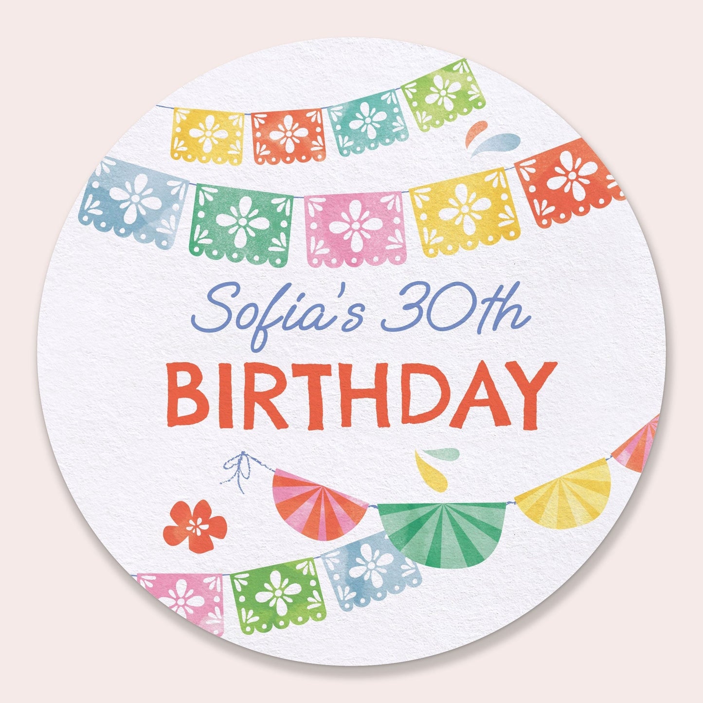 Custom Text - Drink Coasters - Fiesta - 25 Ct