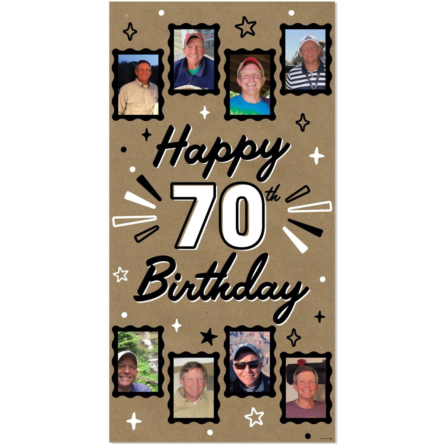 70th Birthday Kraft Photo Banner