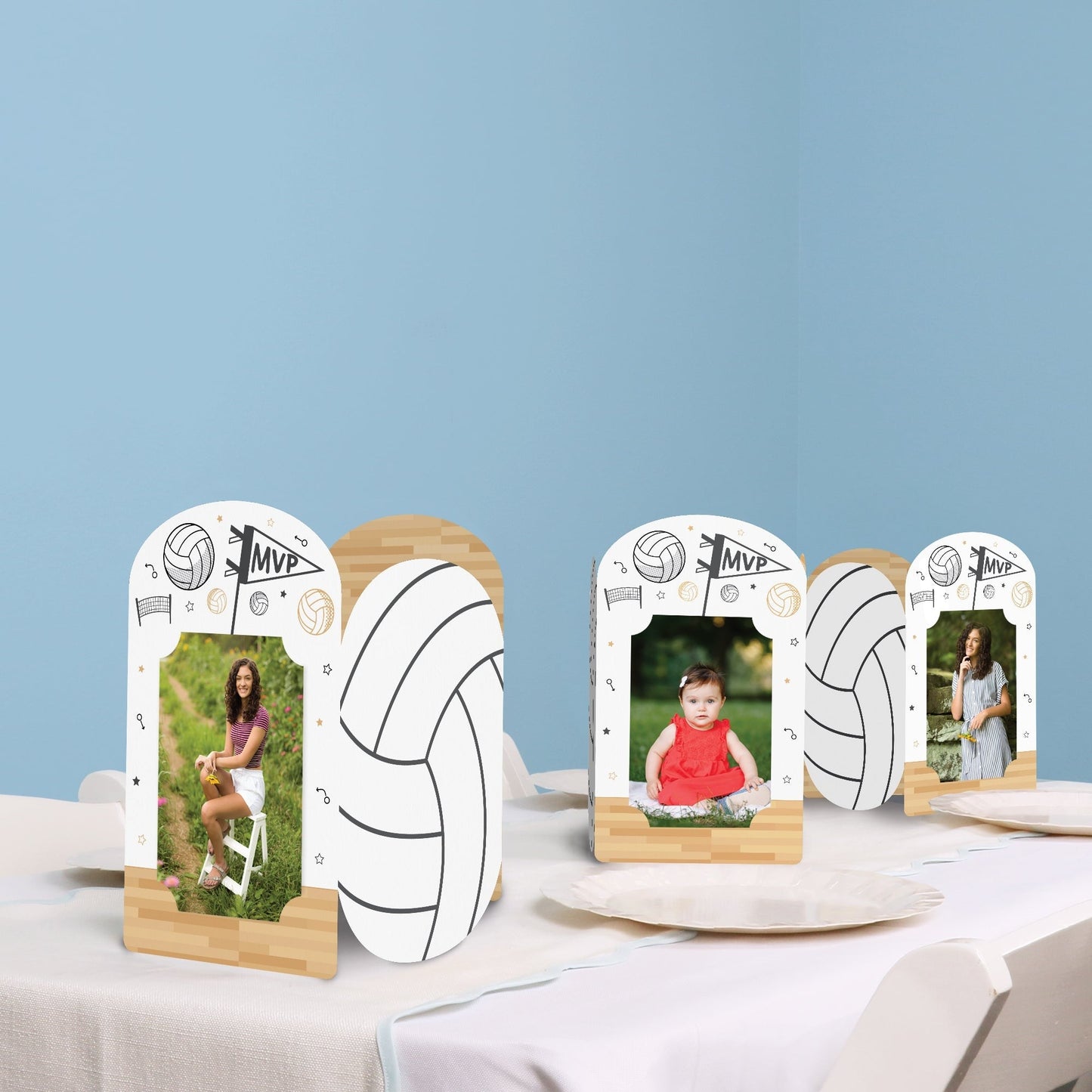 Volleyball Photo Centerpieces - 8 Ct