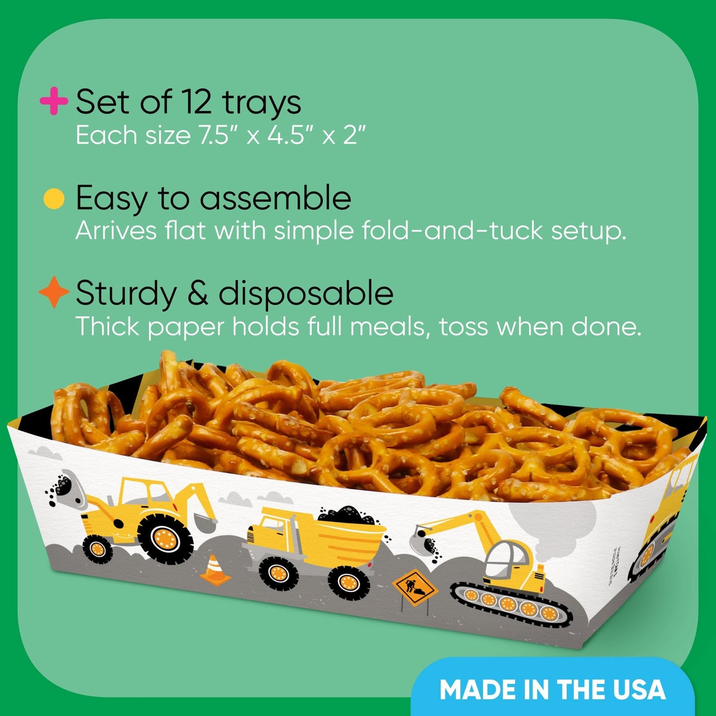 Construction Party Paper Food Trays