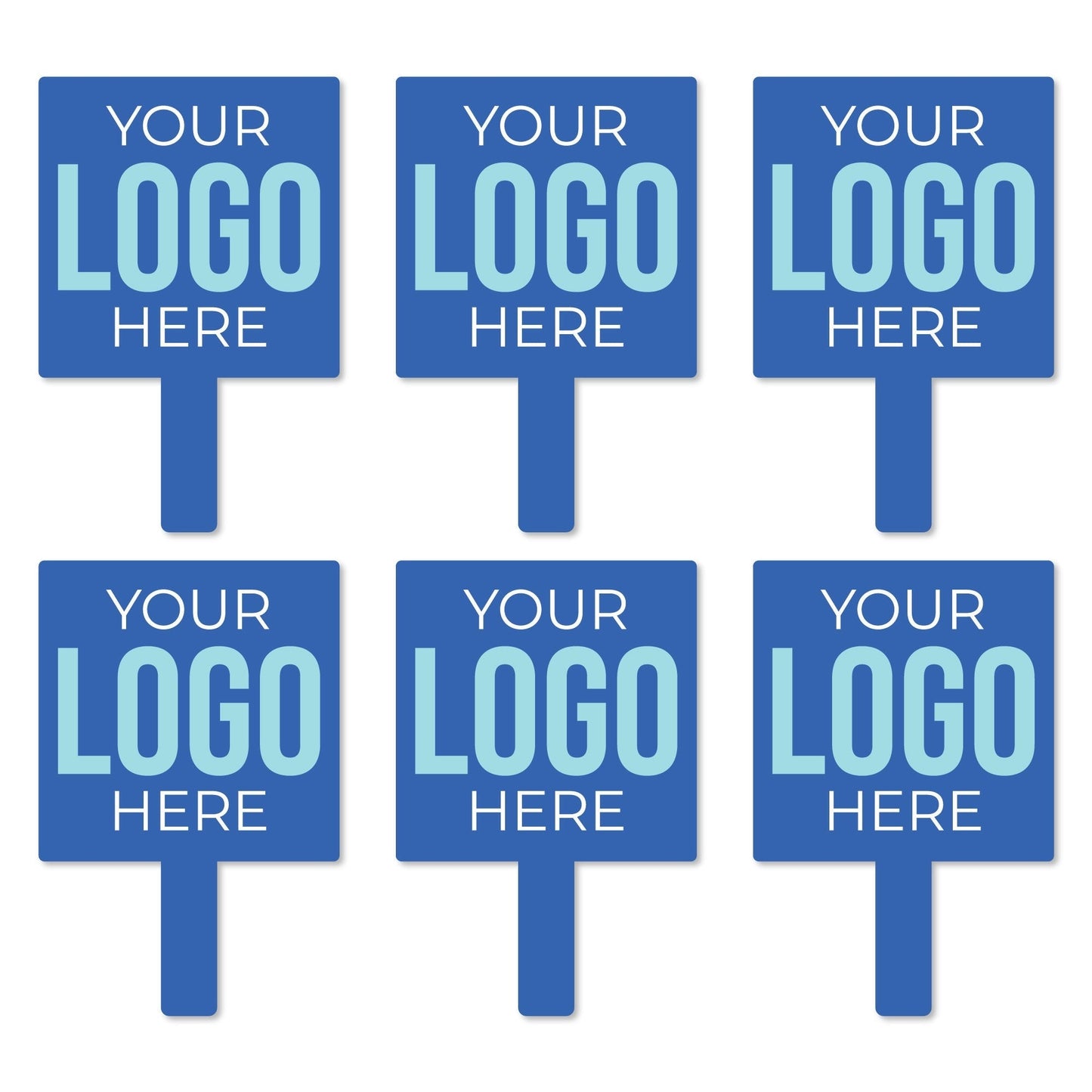 Custom Logo Paddles - Personalized Branded Business Party Photo Booth and Fan Props - Set of 6
