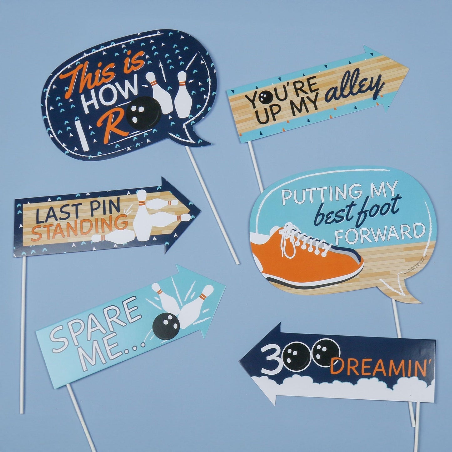 Funny Strike Up the Fun - Bowling - 10 Piece Baby Shower or Birthday Party Photo Booth Props Kit