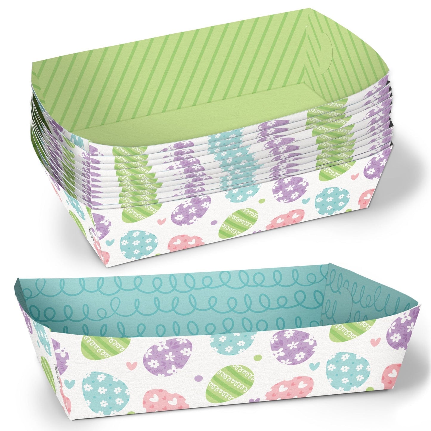 Spring Easter Paper Food Trays - 12 Ct