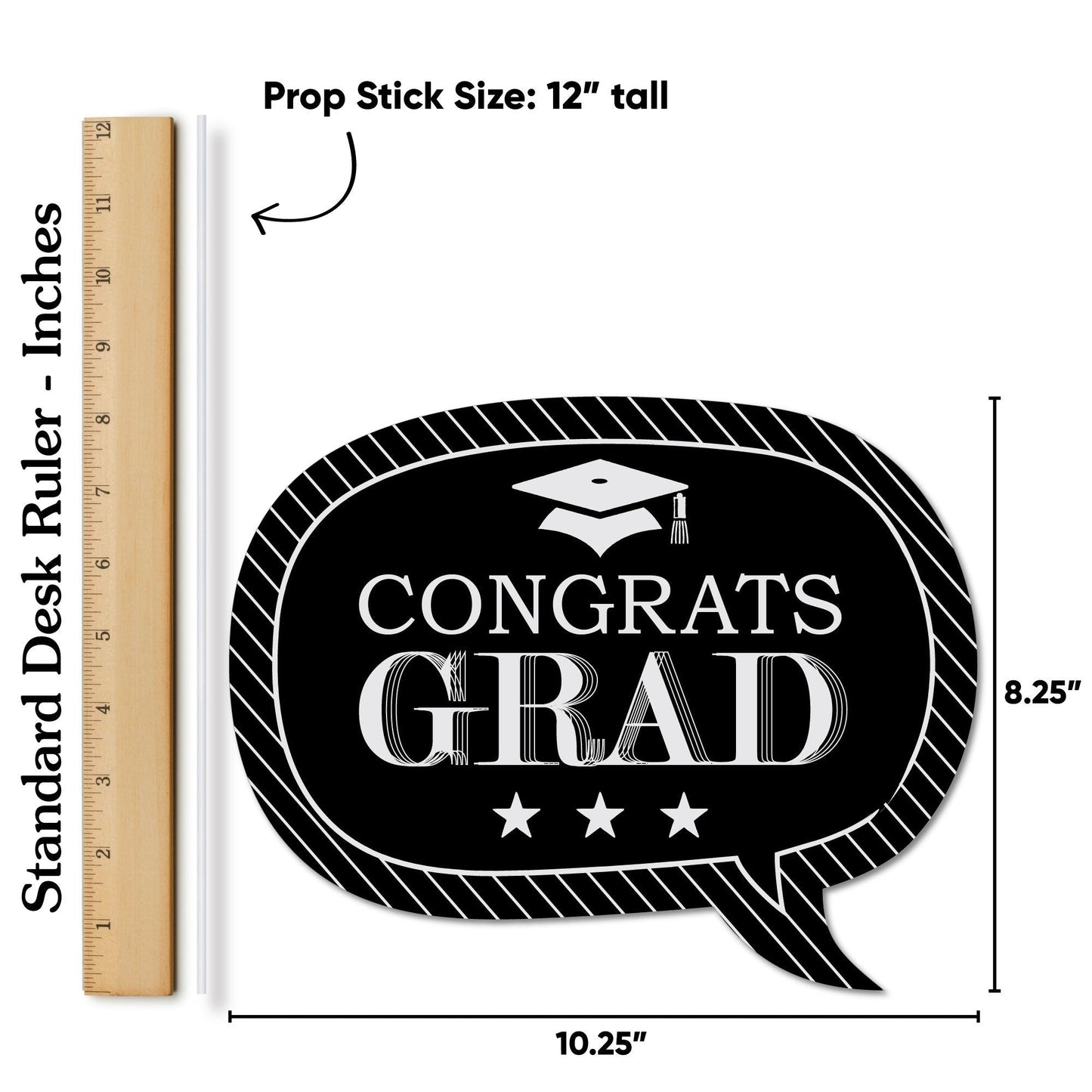 Graduation Cheers - 2026 Graduation Party Photo Booth Props Kit - 20 Count