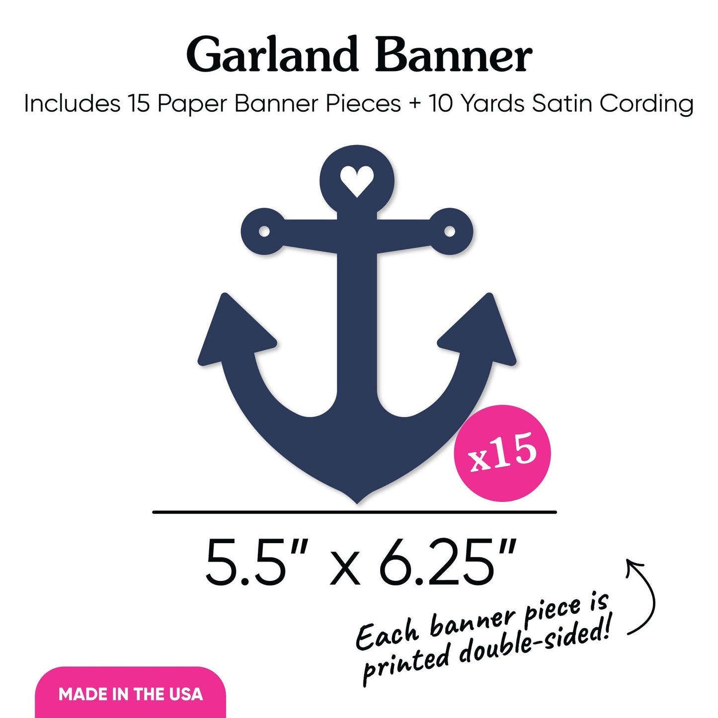 Let's Get Nauti Garland Banner - 15 Pc