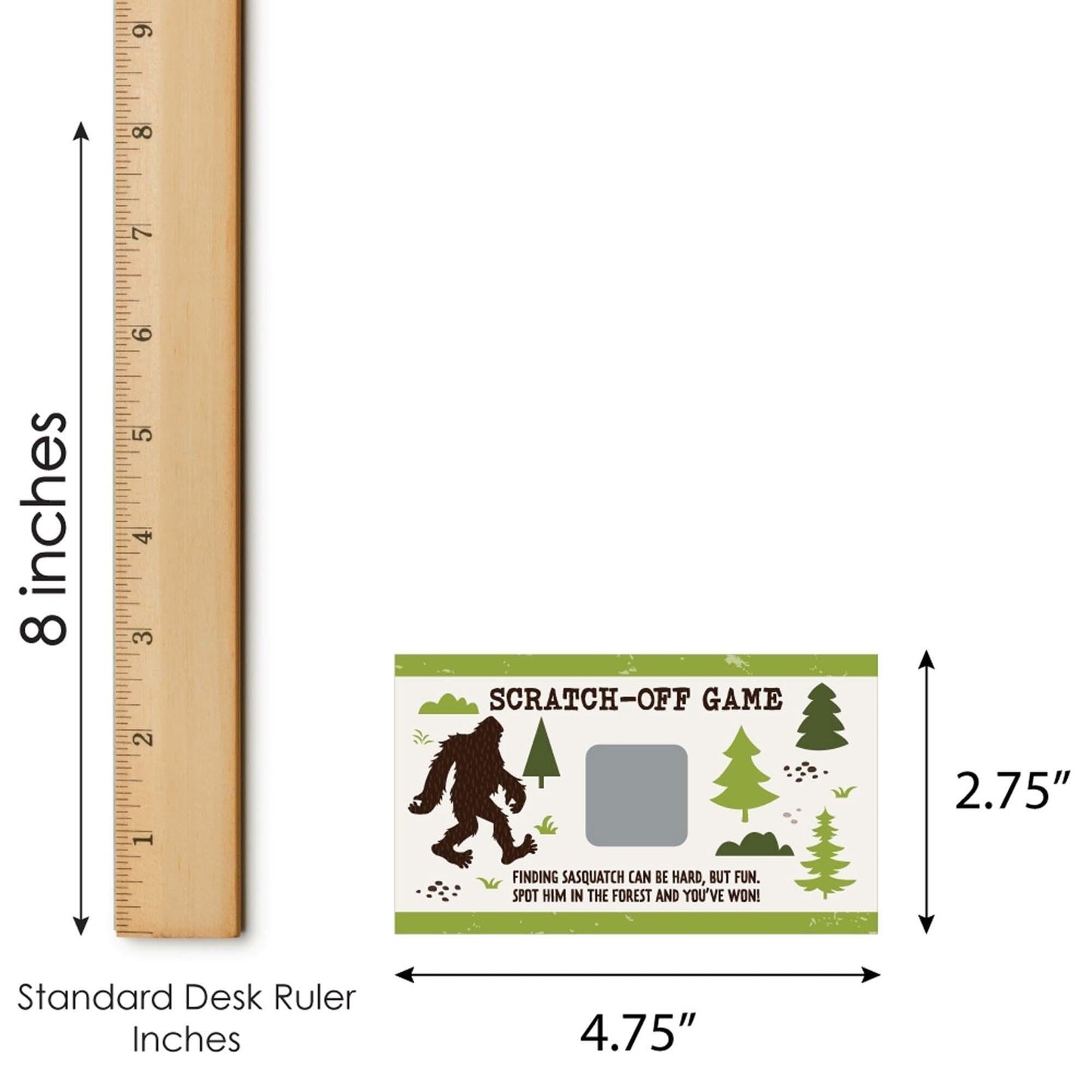 Sasquatch Crossing - Bigfoot Party or Birthday Party Game Scratch Off Dare Cards - 22 Count