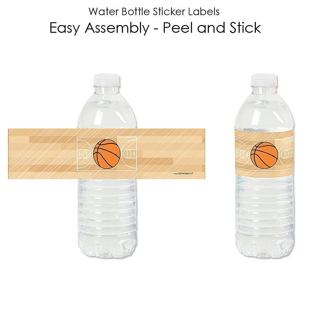 Nothin' But Net - Basketball - Baby Shower or Birthday Party Water Bottle Sticker Labels - Set of 20