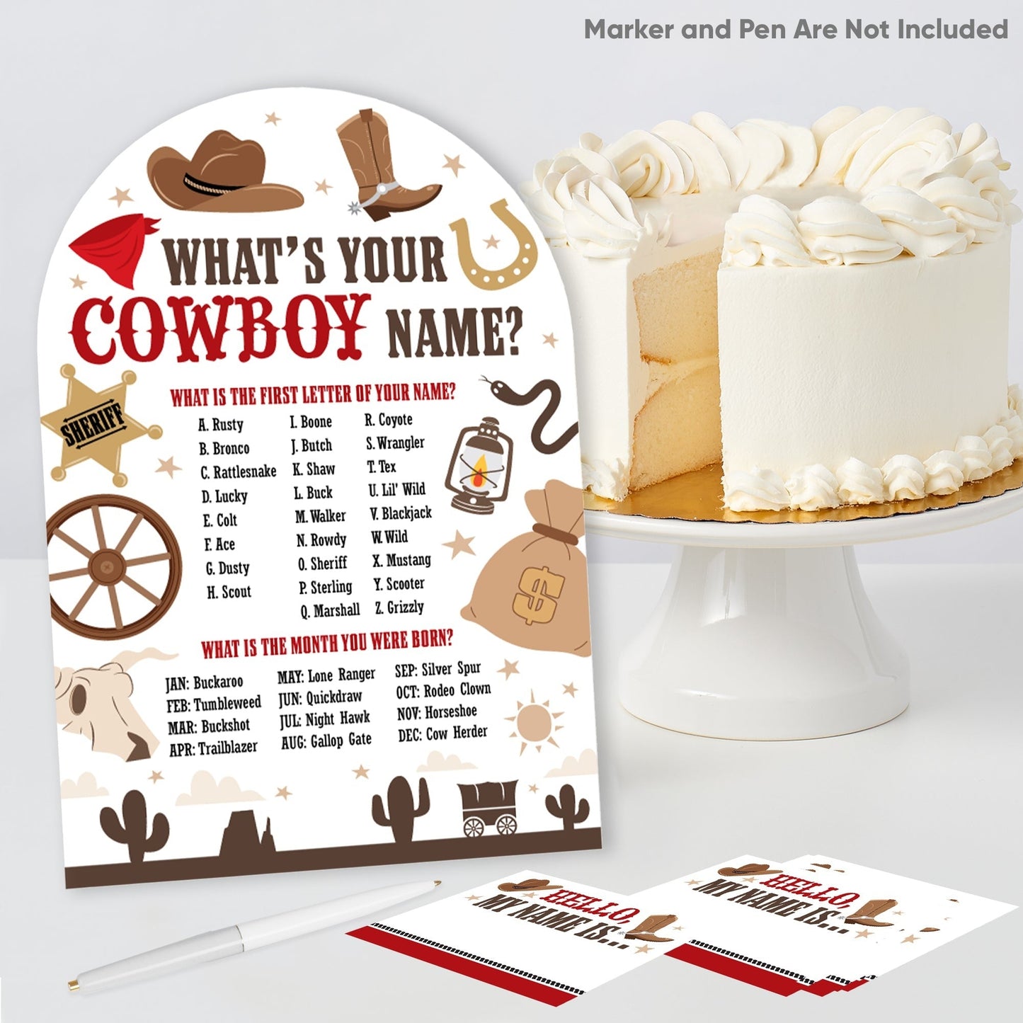Western Hoedown What's Your Name Party Game