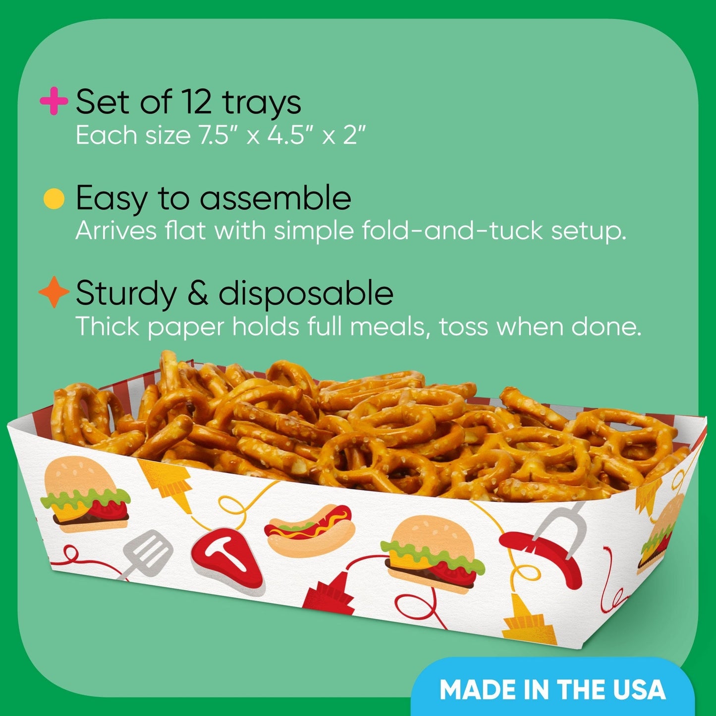 Fire Up the Grill Paper Food Trays - 12 Ct