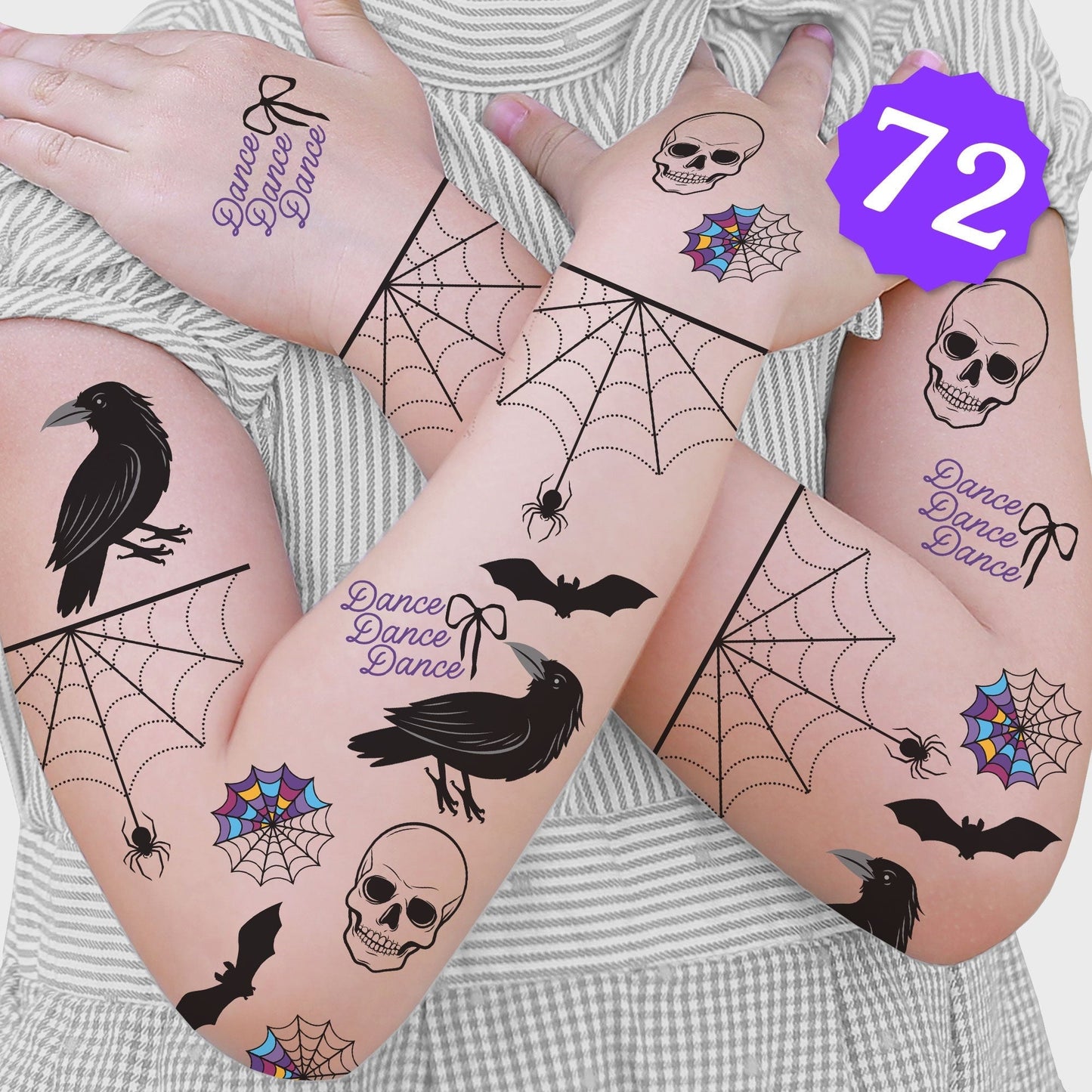 Goth Girl Temporary Tattoos - 72 Ct