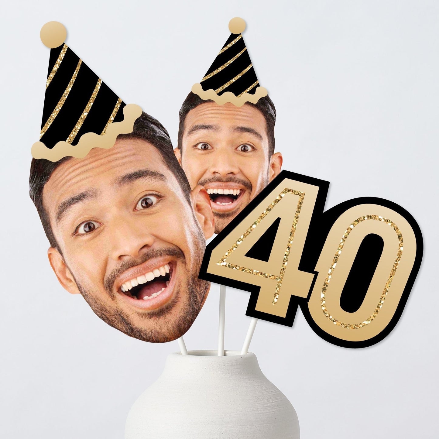 Custom Photo 40th Birthday Table Toppers - 15 Ct