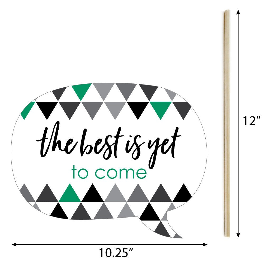 Green Grad - 2026 Graduation Party Photo Booth Props Kit - 20 Count