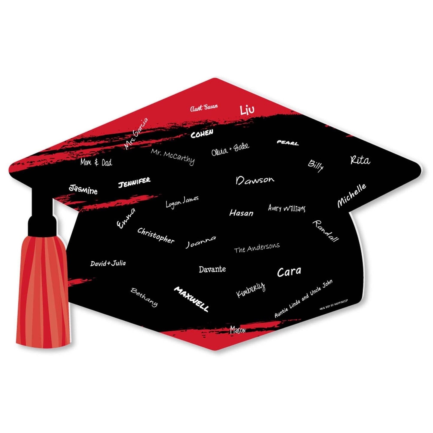 Red Grad - Best is Yet to Come - Grad Cap Guest Book Sign - Red Graduation Party Guestbook Alternative - Signature Mat