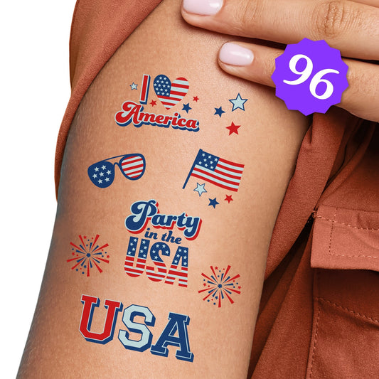 4th of July Temporary Tattoos - 96 Ct