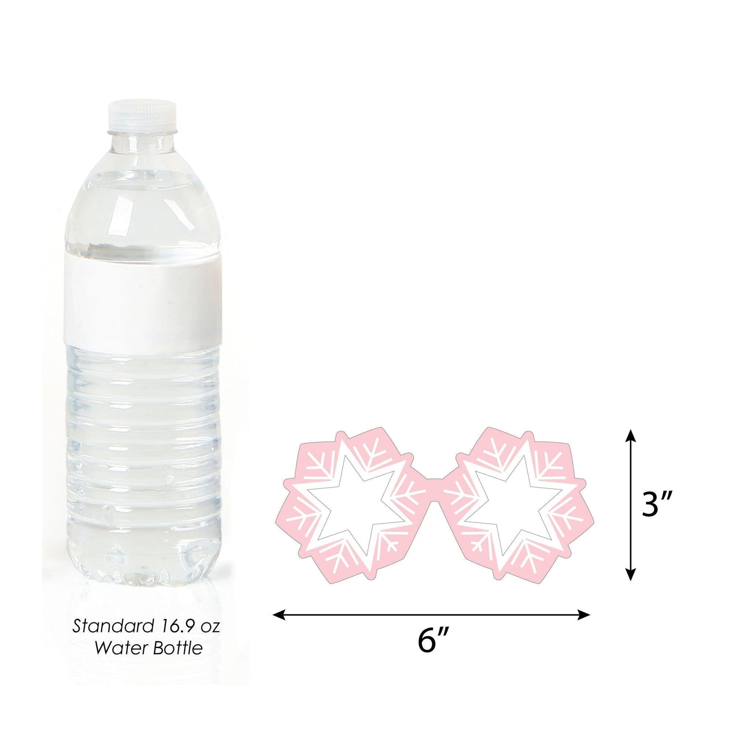 Pink Winter Wonderland Glasses and Headpieces - Paper Card Stock Holiday Snowflake Birthday Party and Baby Shower Photo Booth Props Kit - 10 Count
