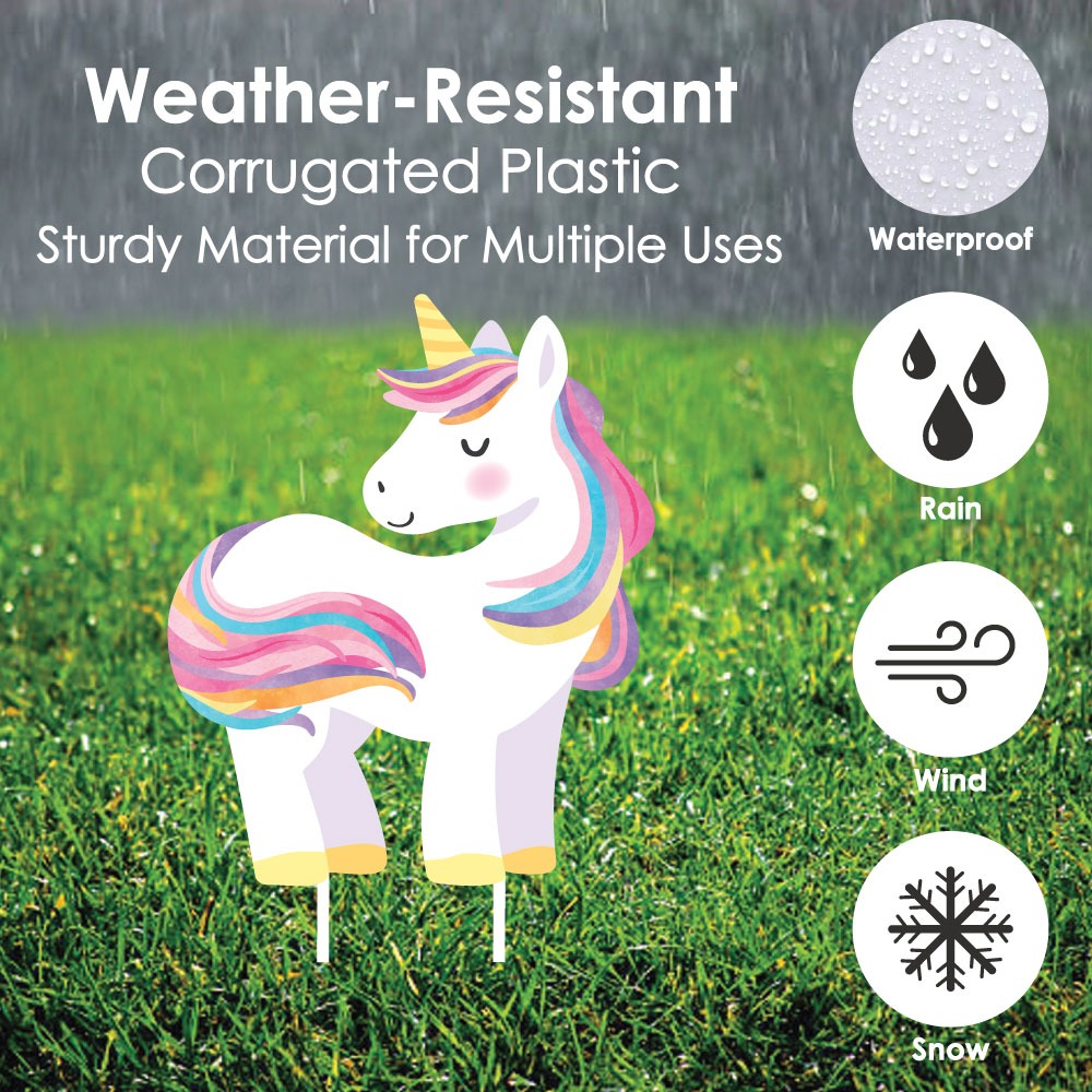 Unicorn Lawn Decorations - 10 Pc