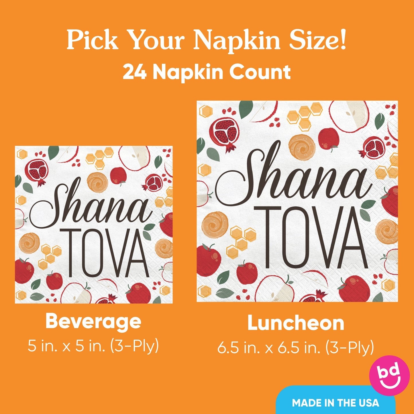 Napkins - Rosh Hashanah - 24 Ct