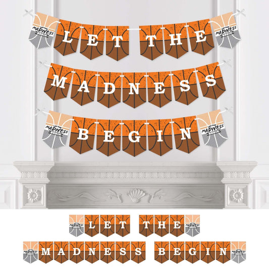 Basketball - Let the Madness Begin - College Basketball Party Bunting Banner and Decorations