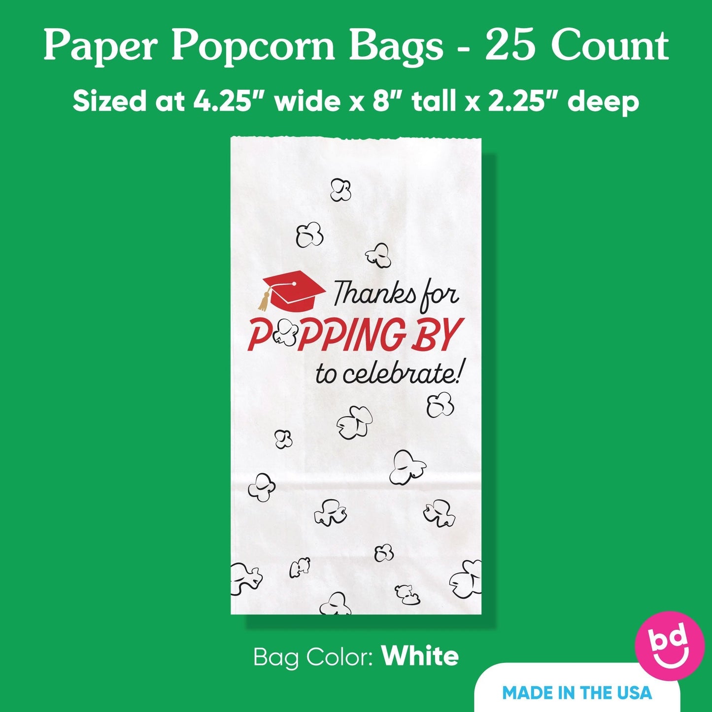 Popcorn Bags - Red Grad - 25 Ct