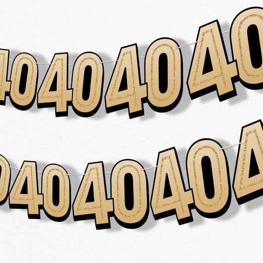 40th Birthday Garland Banner - 15 Pc