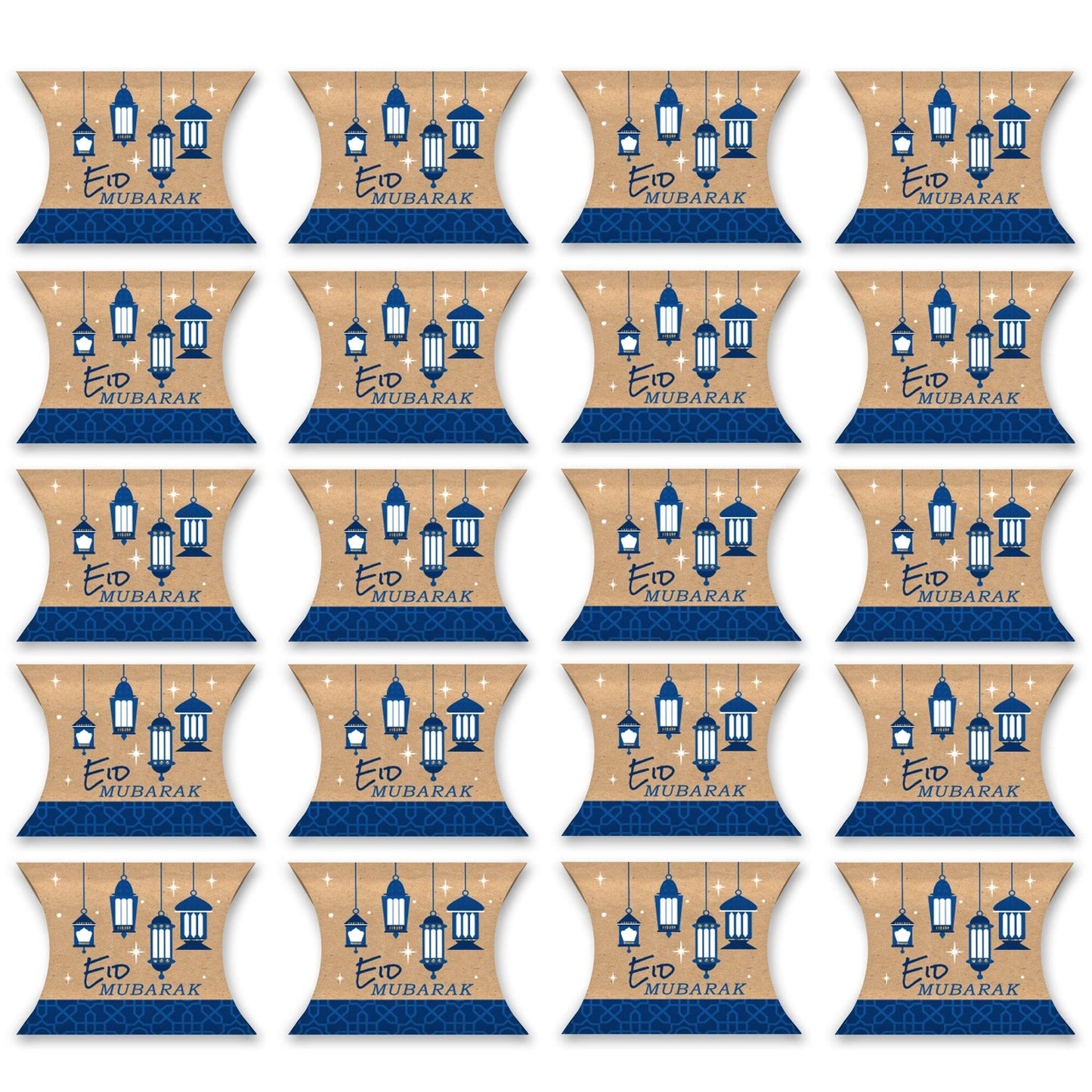 Ramadan - Favor Gift Boxes - Eid Mubarak Party Petite Pillow Boxes - Set of 20