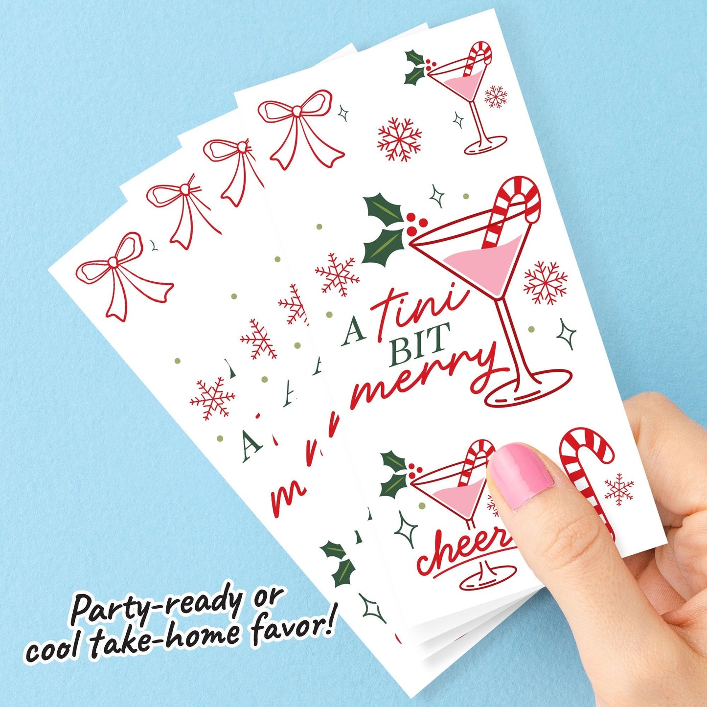 A Tini Bit Merry Temporary Tattoos - 72 Ct