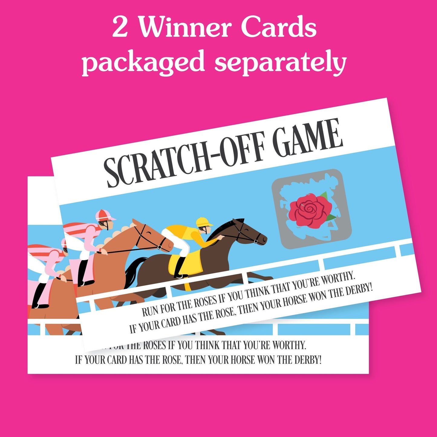 Derby Horse Race Scratch Off Cards Game - 22 Ct