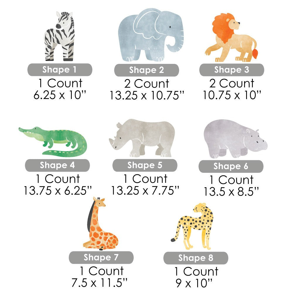 Safari Animals Yard Signs - 10 Ct