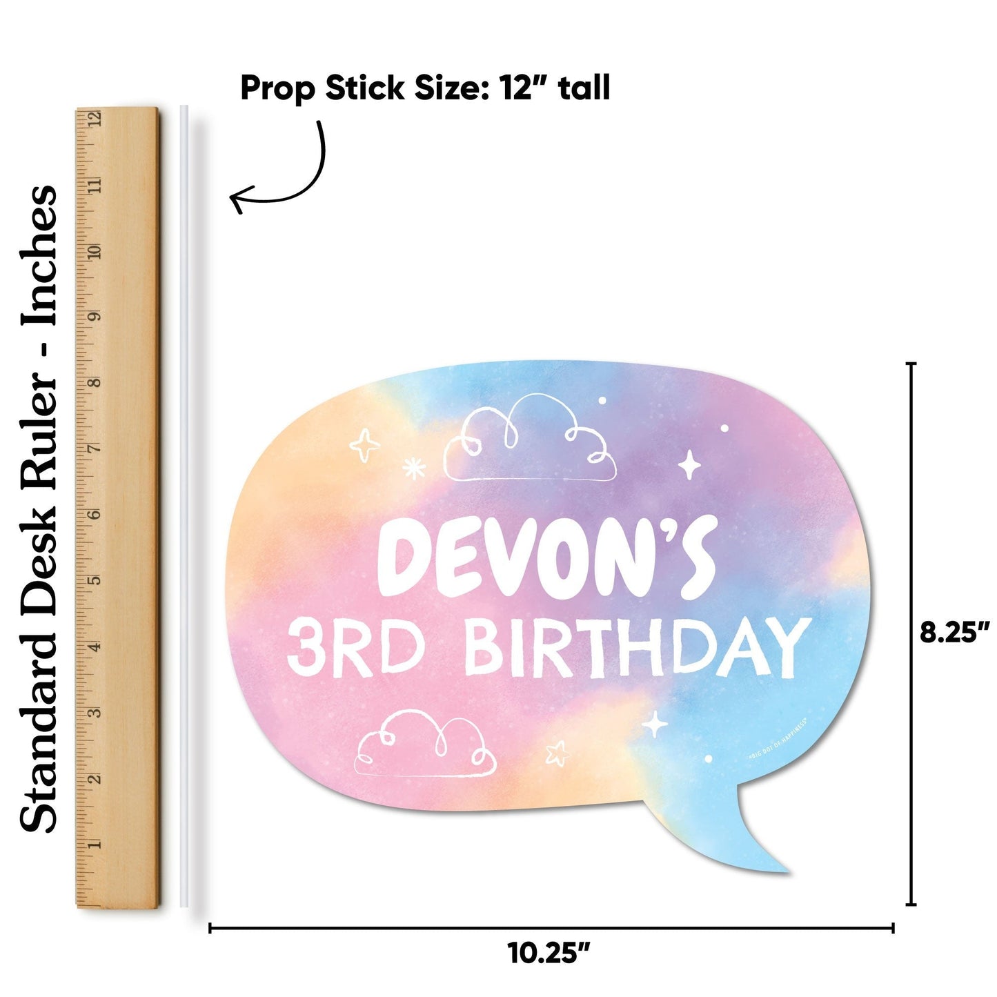 Personalized Unicorn Photo Props - 20 Ct