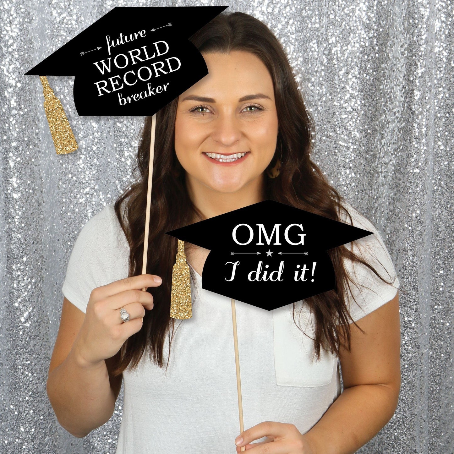 Hilarious Tassel Worth the Hassle - Gold - Graduation Party Photo Booth Props or Table Toppers - 20 Count