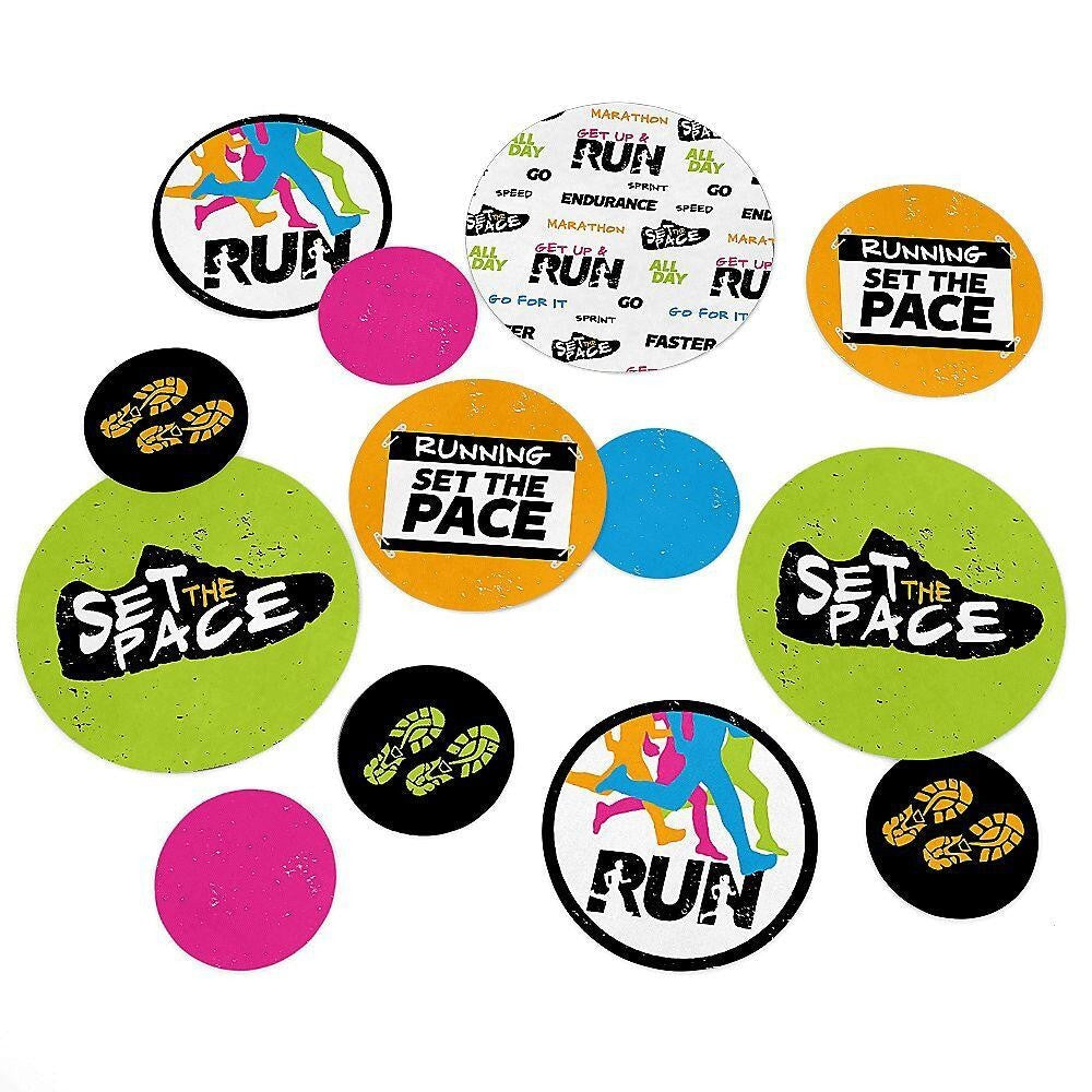 Set The Pace - Running - Track, Cross Country or Marathon Giant Circle Confetti - Party Decorations - Large Confetti 27 Count