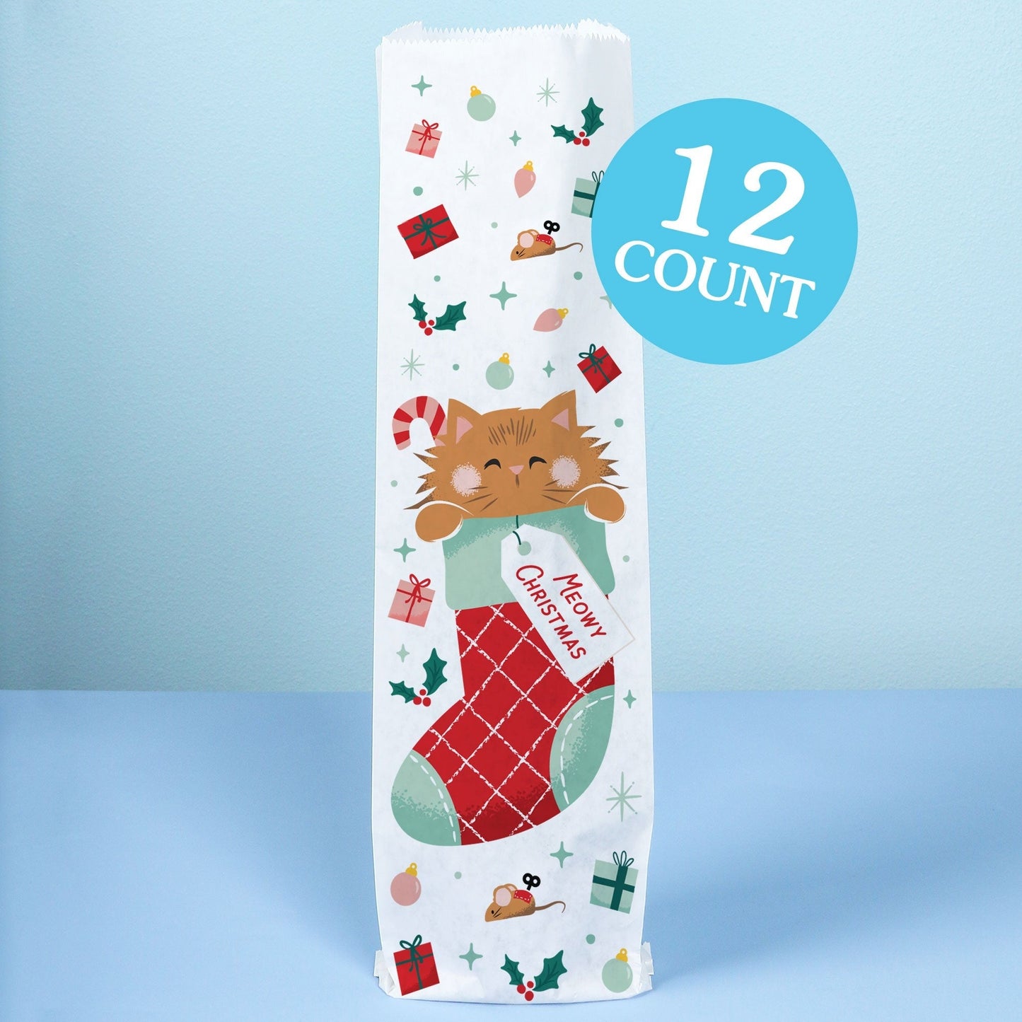 Wine Bags - Cat Christmas