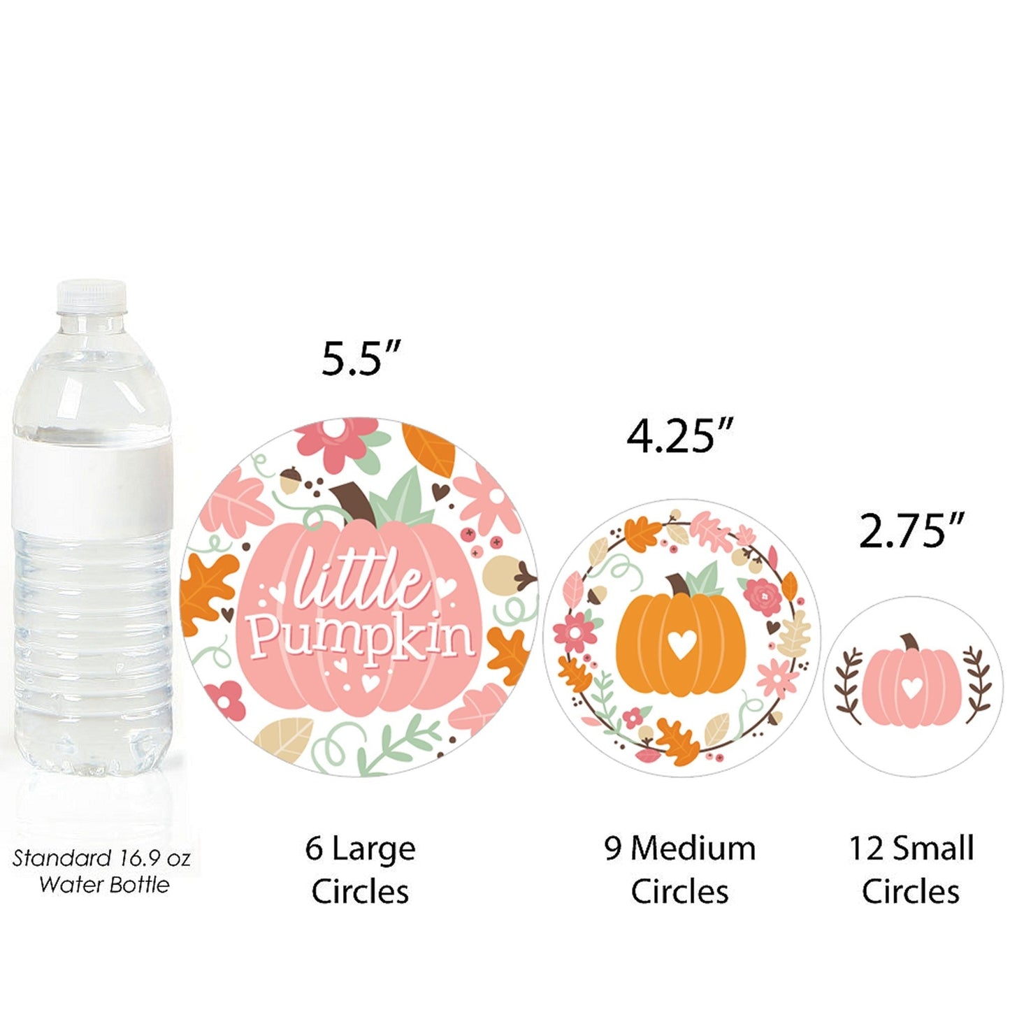 Girl Little Pumpkin - Fall Birthday Party or Baby Shower Giant Circle Confetti - Party Decorations - Large Confetti 27 Count